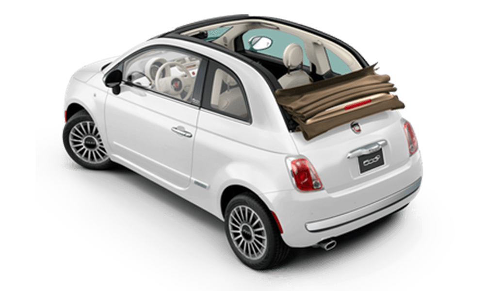 Fiat 500 Cabrio โ Santorini Mercury Cars rental in Santorini