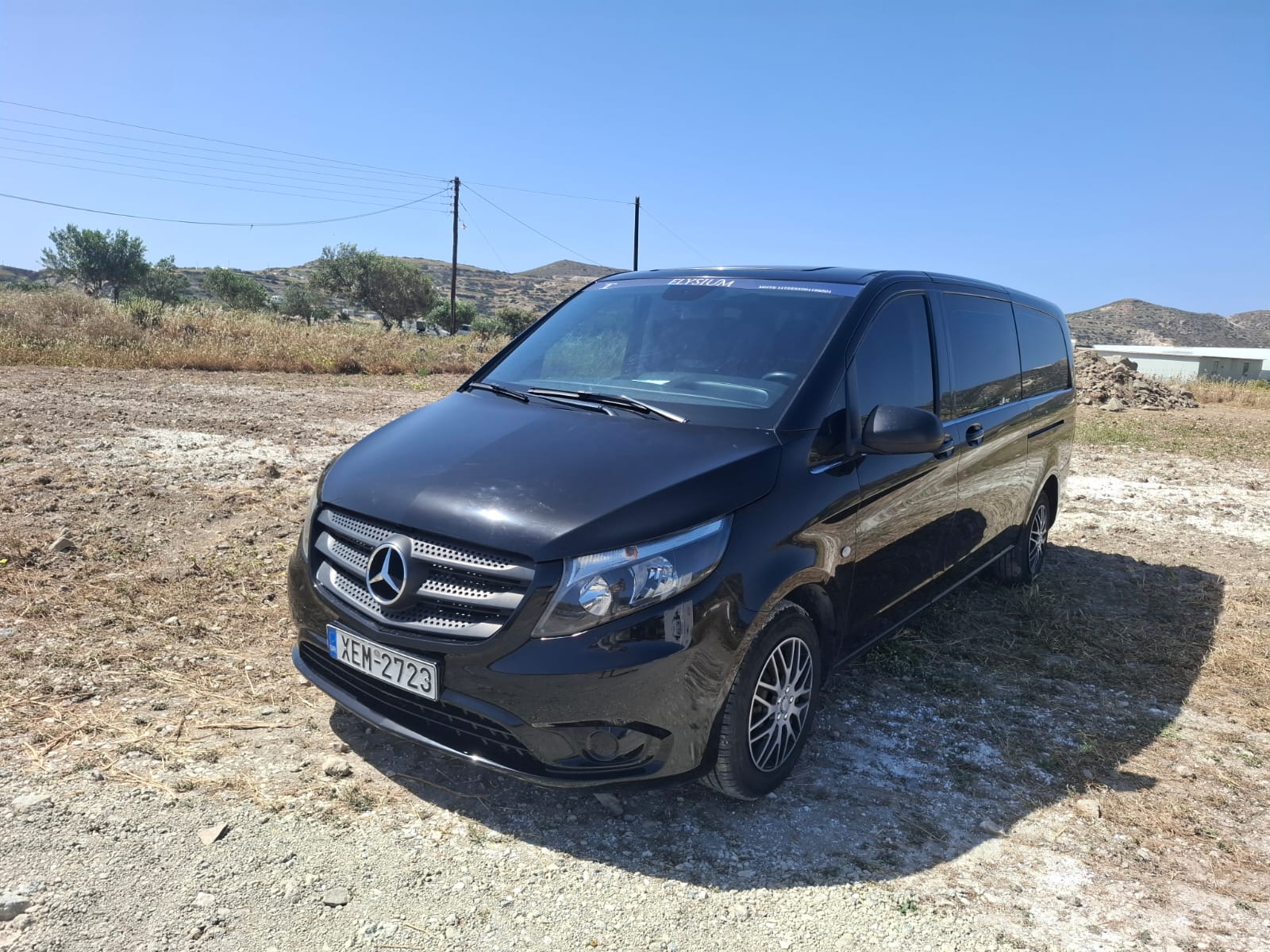 Mercedes-Benz Vito minivan used for Milos airport, port and group transfers