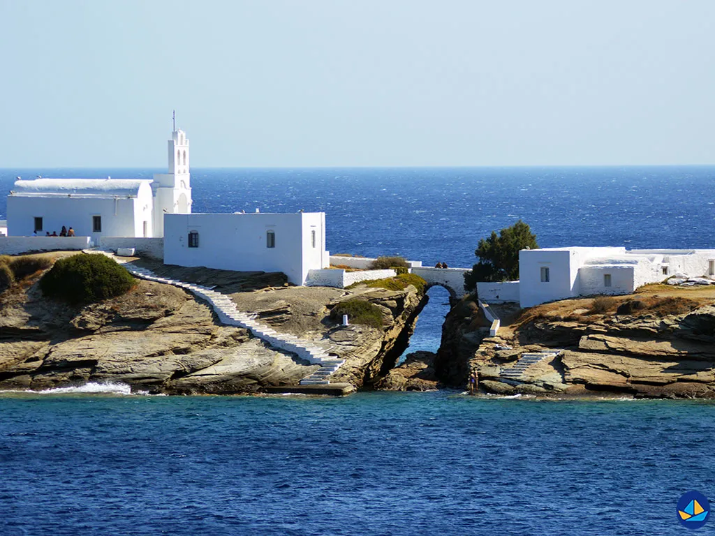 Chrysopigi area with unique monastery setting in Sifnos