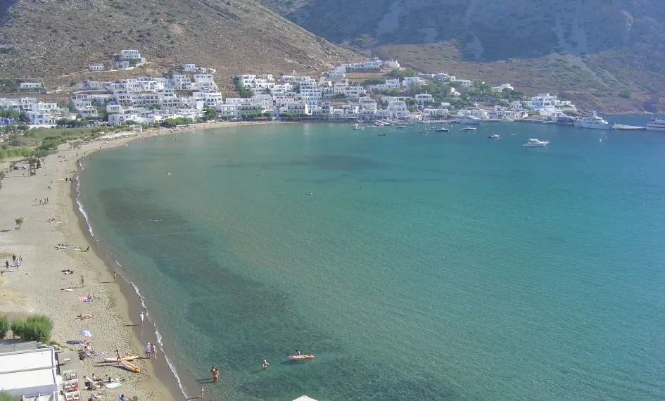 Vathi picturesque protected bay with traditional village in Sifnos