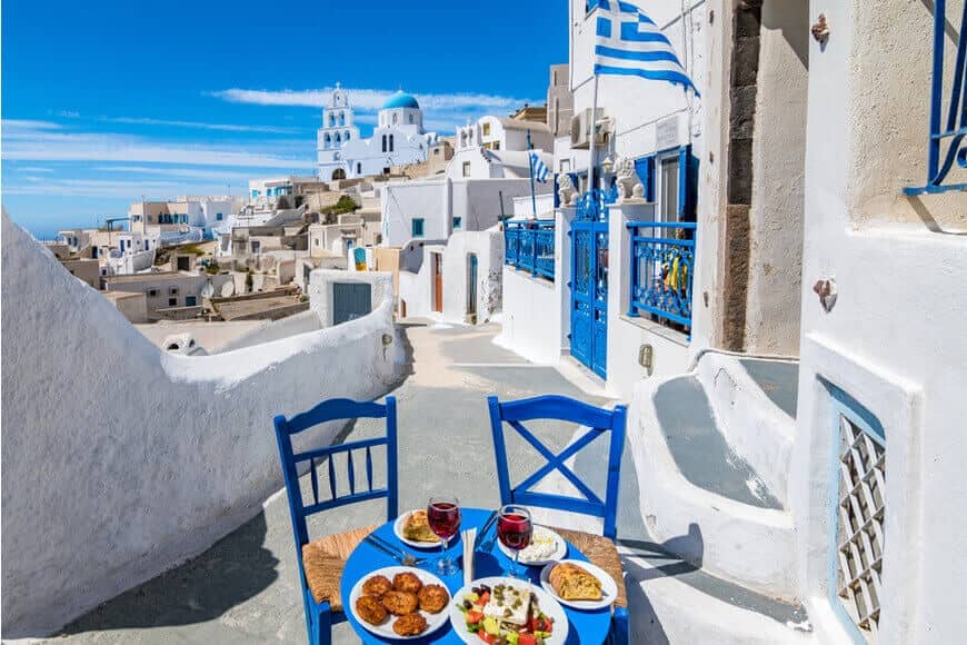 Pyrgos village with traditional Cycladic architecture
